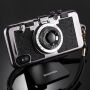 Eleganten ovitek v retro dizajnu fotoaparatov za Apple iPhone XS - črna