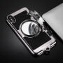 Eleganten ovitek v retro dizajnu fotoaparatov za Apple iPhone XS - črna