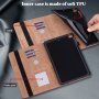 Ovitek iz PU usnja s stojalom in prostorom za kartice za iPad 9,7" (2017/2018) / Air 1 / 2 / Pro 9,7" - rjava