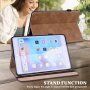 Ovitek iz PU usnja s stojalom in prostorom za kartice za iPad 9,7" (2017/2018) / Air 1 / 2 / Pro 9,7" - rjava