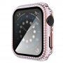 Ovitek s kamenčki s kaljenim steklom za Apple Watch 38mm - roza