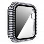 Ovitek s kamenčki s kaljenim steklom za Apple Watch 38mm - črna