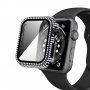 Ovitek s kamenčki s kaljenim steklom za Apple Watch 40mm - črna