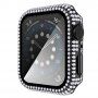 Ovitek s kamenčki s kaljenim steklom za Apple Watch 40mm - črna