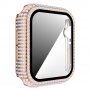 Ovitek s kamenčki s kaljenim steklom za Apple Watch 40mm - roza-zlato