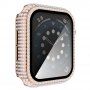 Ovitek s kamenčki s kaljenim steklom za Apple Watch 40mm - roza-zlato