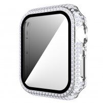Ovitek s kamenčki s kaljenim steklom za Apple Watch 40mm - srebro
