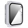 Ovitek s kamenčki s kaljenim steklom za Apple Watch 40mm - srebro