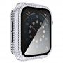 Ovitek s kamenčki s kaljenim steklom za Apple Watch 40mm - srebro