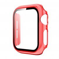 Prozoren ovitek s kaljenim steklom za Apple Watch 40mm - rdeče