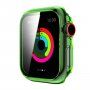 Prozoren ovitek s kaljenim steklom za Apple Watch 40mm - neon zelena