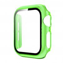 Prozoren ovitek s kaljenim steklom za Apple Watch 44mm - neon zelena
