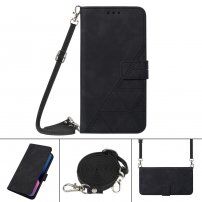 Flip ovitek s trakcem v slogu crossbody za iPhone 13 mini - črna