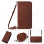 Flip ovitek s trakcem v slogu crossbody za iPhone 13 - rjava