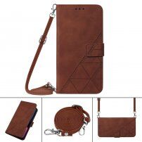 Flip ovitek s trakcem v slogu crossbody za iPhone 13 Pro - rjava