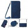 Flip ovitek s trakcem v slogu crossbody za iPhone 13 Pro - modro
