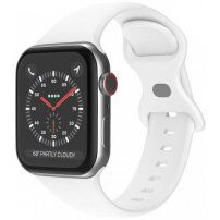 Silikonski trakec z metuljasto zaponko za Apple Watch 42mm / 41mm / 40mm / 38mm - bela