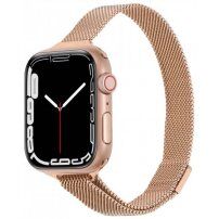 Tanek kovinski obroček Milano za Apple Watch Ultra 49mm / 46mm / 45mm / 44mm / 42mm - roza-zlato