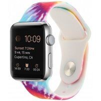 Silikonski trakec z vzorcem batike za Apple Watch 42mm / 41mm / 40mm / 38mm - mavrica