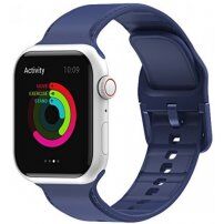 Enobarvni silikonski trakec za Apple Watch Ultra 49mm / 46mm / 45mm / 44mm / 42mm - temno modra