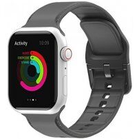Enobarvni silikonski trakec za Apple Watch Ultra 49mm / 46mm / 45mm / 44mm / 42mm - siva