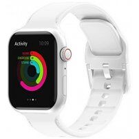 Enobarvni silikonski trakec za Apple Watch Ultra 49mm / 46mm / 45mm / 44mm / 42mm - bela