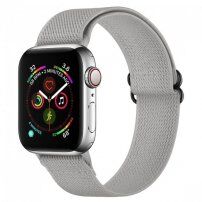 Nylon pasek z drsno sponko za Apple Watch Ultra 49mm / 46mm / 45mm / 44mm / 42mm - siva