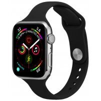 Tanek silikonski trakec za Apple Watch 42mm / 41mm / 40mm / 38mm - črna
