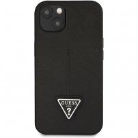 Guess Saffiano Triangle etui za iPhone 13 - črna