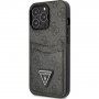 Guess 4G Saffiano Double Card etui z žepkom za kartice za iPhone 13 Pro Max - siva