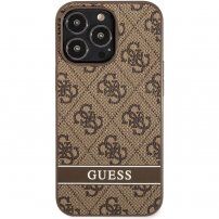 Guess 4G Stripe ovitek za iPhone 13 Pro Max - rjava