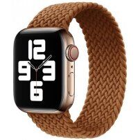 Najlonski pašček s pletenim vzorcem za Apple Watch 42mm / 41mm / 40mm / 38mm - S - rjava