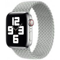 Najlonski pašček s pletenim vzorcem za Apple Watch 42mm / 41mm / 40mm / 38mm - S - siva