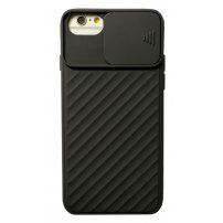 Ovitek z drsnim pokrovom objektiva kamere za iPhone 6 / 6S / 7 / 8 / SE (2020/2022) - črna