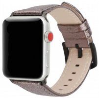 Metalna usnjena zapestnica za Apple Watch 42mm / 41mm / 40mm / 38mm - rjava
