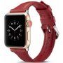 Eleganten jermen iz umetnega usnja Apple Watch Ultra 49mm / 46mm / 45mm / 44mm / 42mm - rdeče