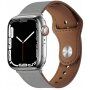 Usnjena zapestnica s čepkom za zapiranje za Apple Watch 42mm / 41mm / 40mm / 38mm - siva