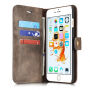 2in1 odstranljiva torbica iz umetnega usnja za Apple iPhone 6 / 6S - rjava