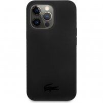 Lacoste Glossy Printing Logo silikonski etui za iPhone 13 Pro Max - črna