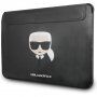 Karl Lagerfeld Head Embossed usnjen ovitek za iPad Pro 12,9" / MacBook do 14" - črna