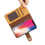 2in1 Elegantna odstranljiva torbica za flip za Apple iPhone XS - svetlo rjava
