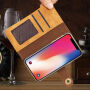 2in1 Elegantna odstranljiva torbica za flip za Apple iPhone XS - svetlo rjava