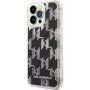 Karl Lagerfeld Monogram Liquid Glitter etui za iPhone 14 Pro Max - črna