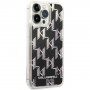 Karl Lagerfeld Monogram Liquid Glitter etui za iPhone 14 Pro Max - črna