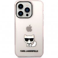 Karl Lagerfeld Choupette Logo etui za iPhone 14 Pro Max - roza