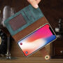 2in1 Elegantna odstranljiva torbica za flip za Apple iPhone XS - zelena