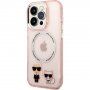 Karl Lagerfeld Karl and Choupette etui z MagSafe za iPhone 14 Pro Max - roza