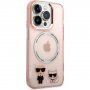Karl Lagerfeld Karl and Choupette etui z MagSafe za iPhone 14 Pro Max - roza