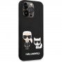 Karl Lagerfeld Karl and Choupette silikonski etui z MagSafe za iPhone 14 Pro Max - črna