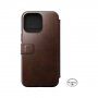 Nomad Leather Folio flip ovitek z MagSafe za iPhone 14 Pro Max - rjava
